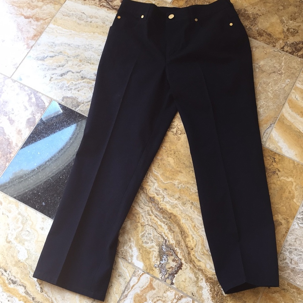 Escada Navy/Blackest navy/gold hardware stretch